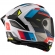 Capacete Mt Atom 2 Articulado Com Óculos Solar Interno Bast A0 Perolizado Branco / Azul / Vermelho