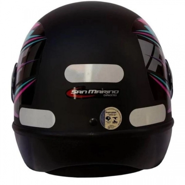 Capacete Taurus Fechado Fórmula 1r Storm  - Preto Fosco / Rosa