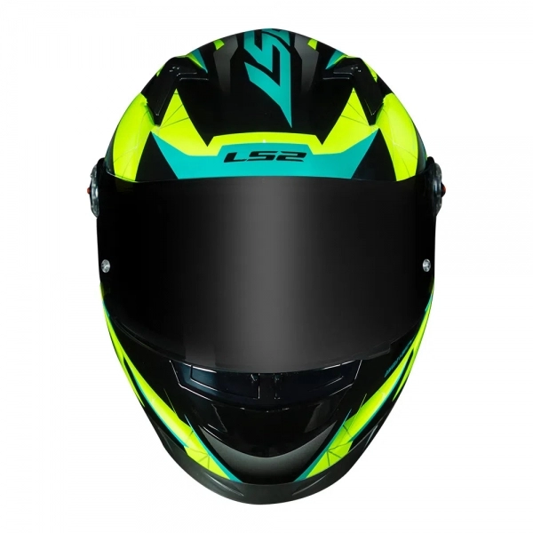 Capacete Ls2 Fechado  Classic Draze -  Preto / Amarelo / Verde