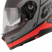 Capacete Givi Fechado Com Óculos Solar Interno 50.5 Lightning  - Preto/Cinza/Vermelho