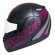 Capacete Taurus Articulado Zarref Neon - Preto Fosco/ Rosa